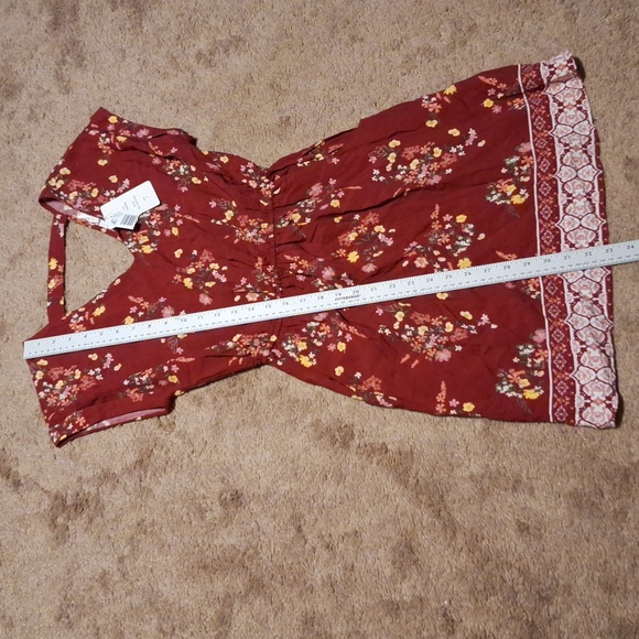 NWT/Pink Rose Spicy Red Floral mini dress/size Small/ - Picture 6 of 14